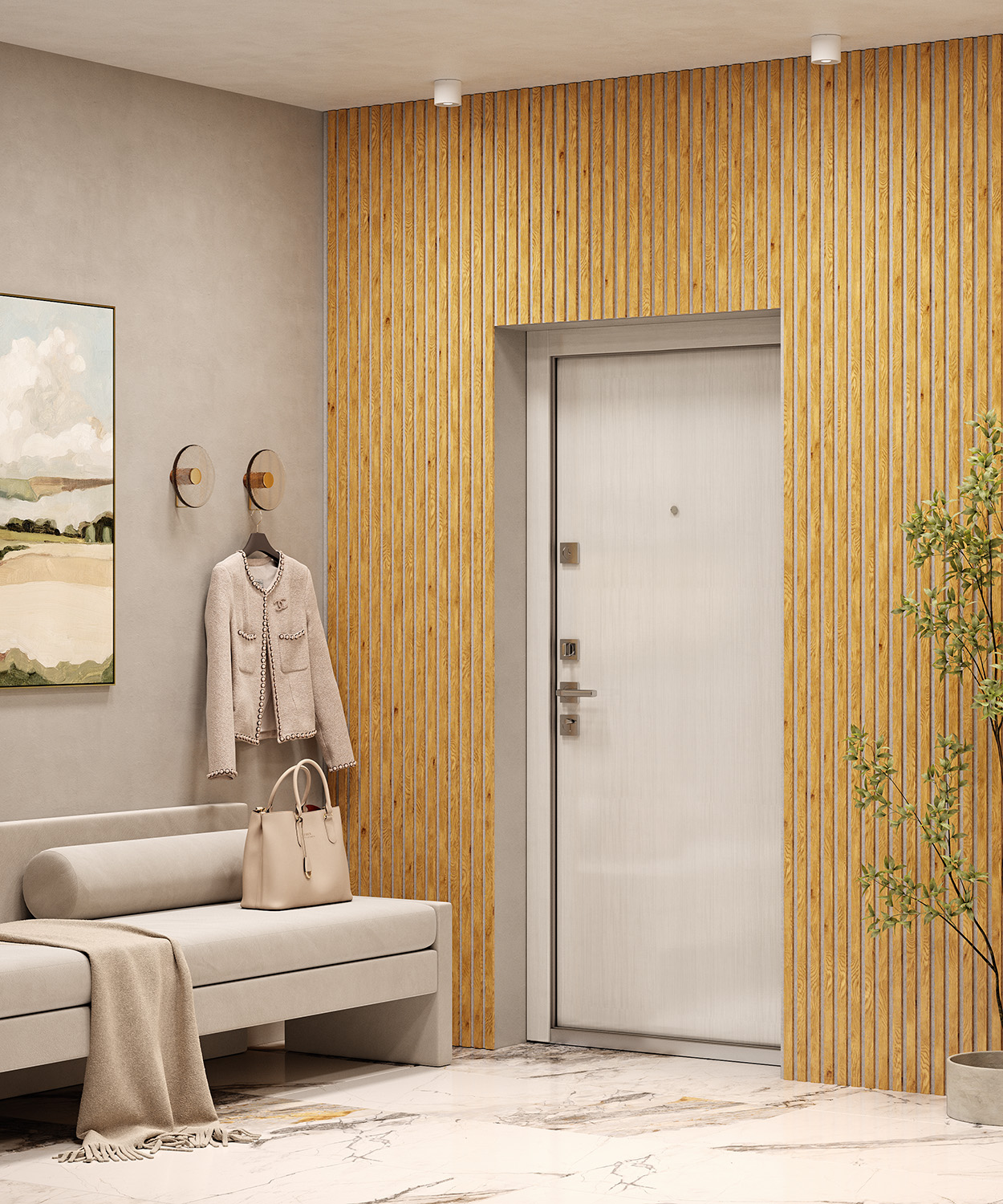 МДФ стеновая панель акустическая Cosca Decor Сканди Дуб Медный серый войлок 2750×600×19 фото в интерьере МДФ стеновая панель акустическая Cosca Decor Сканди Дуб Медный серый войлок 2750×600×19 фото в интерьере